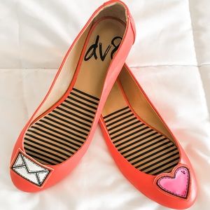 Dolce Vita Red Valentine Heart Letter Flats 8.5